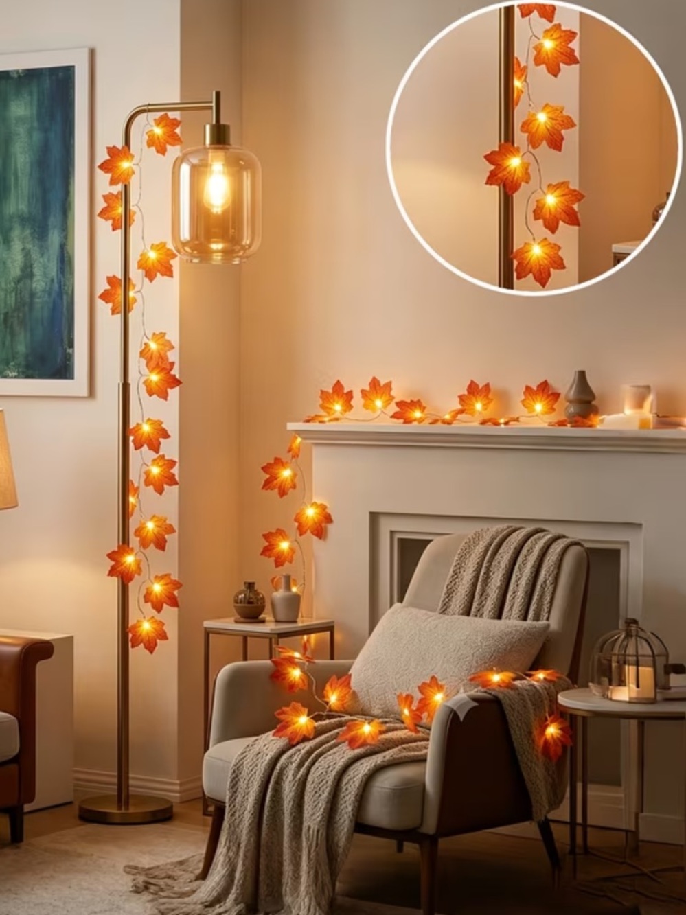 Maple Leaf String LED Lights NIP 🍁 - Picture 3 of 11